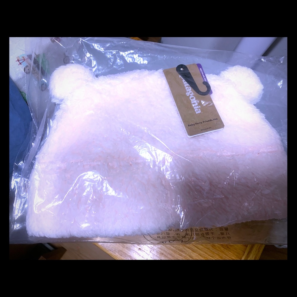 Patagonia pink baby winter hat